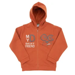 Felpa con zip e cappuccio bimbo terra stampata