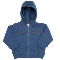 Felpa con zip e cappuccio bimbo blue stampata