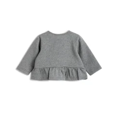 Felpa stampata grigia con zip in lurex – chicco