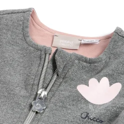 Felpa stampata grigia con zip in lurex – chicco