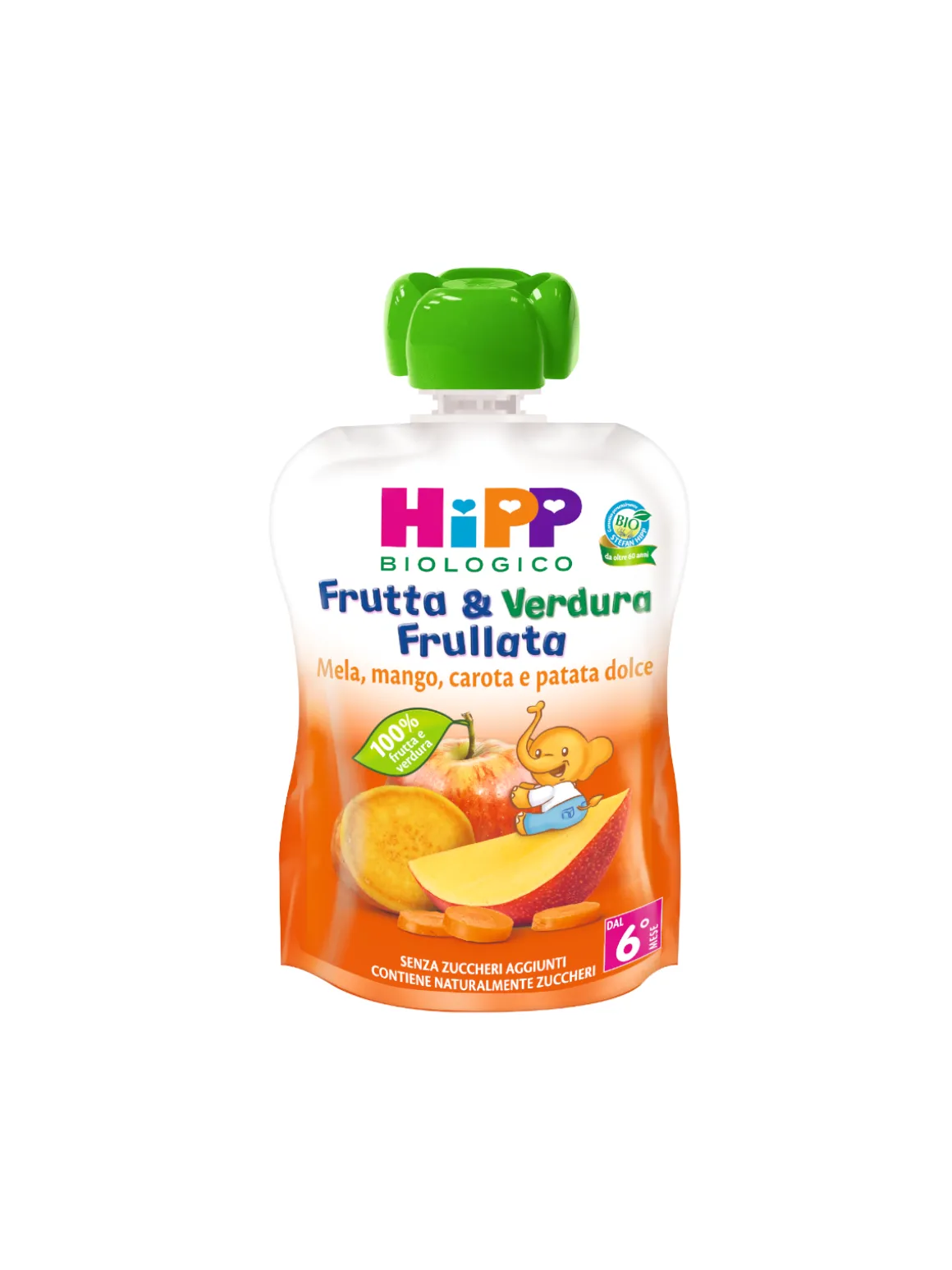 Frutta e verdura frullata mela mango carota patata dolce 90 gr