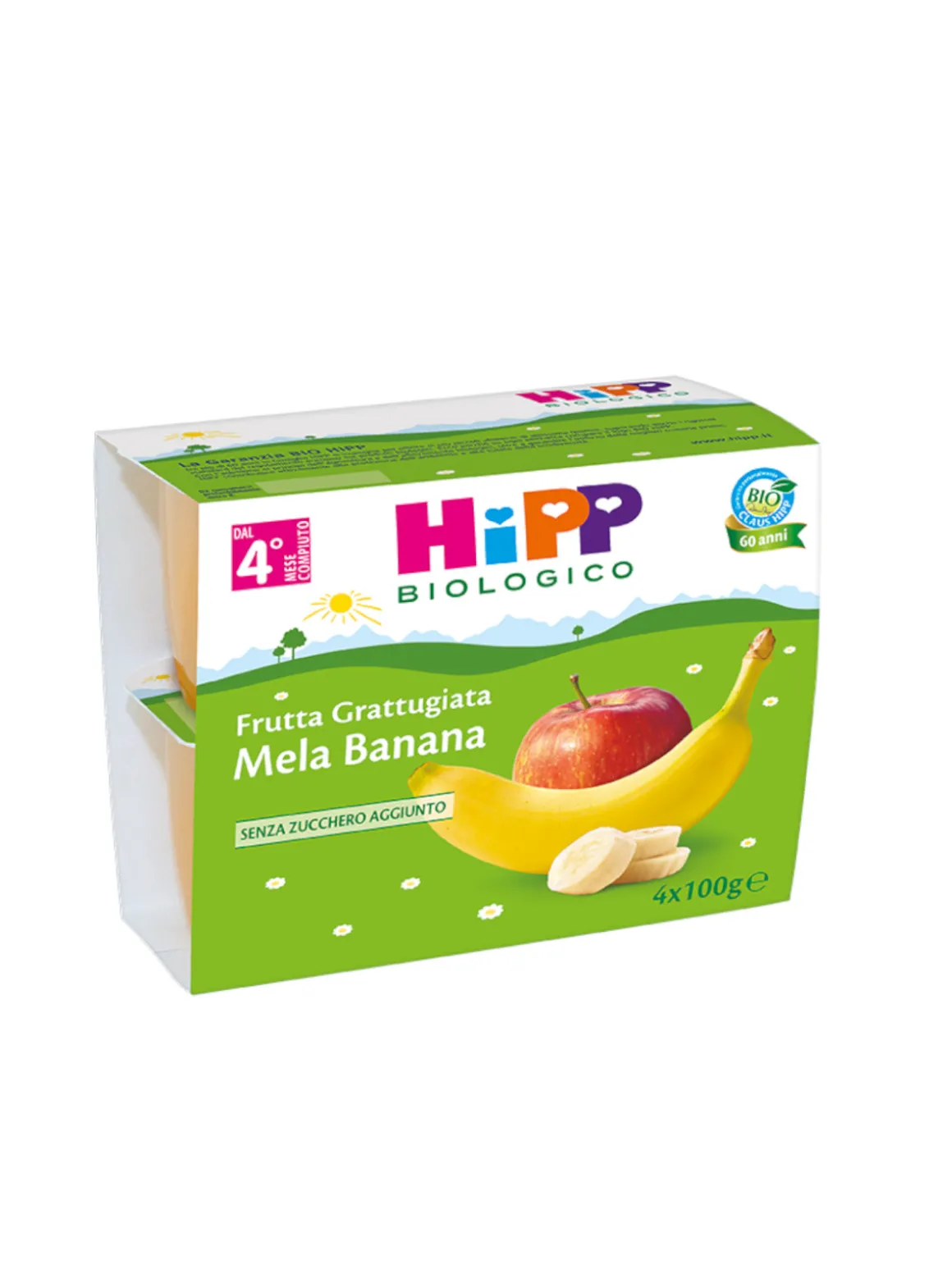 Frutta grattugiata mela e banana 4x100g