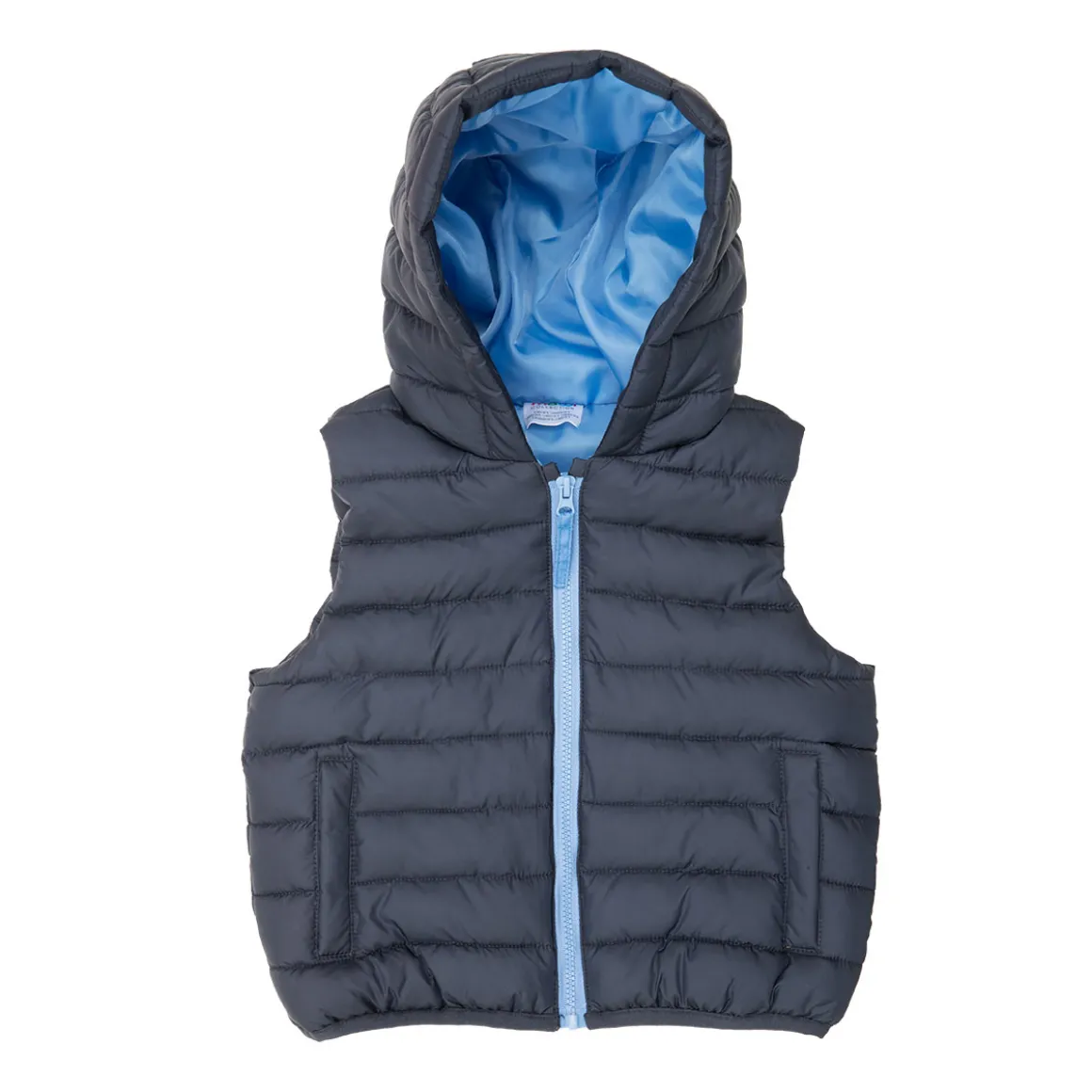 Gilet con cappuccio bimbo blue