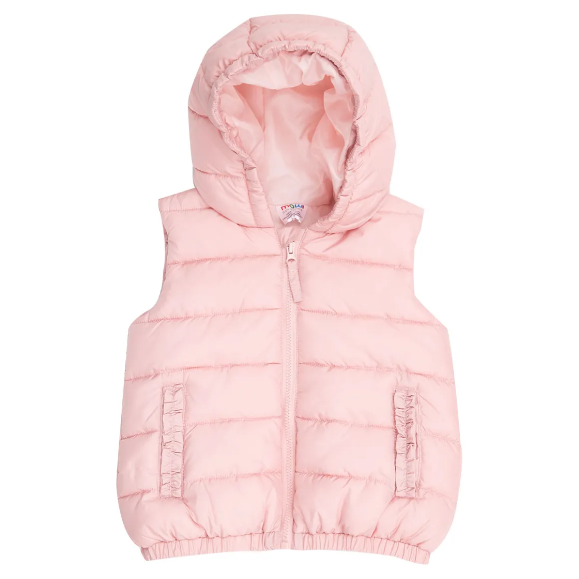 Gilet imbottito bimba rosa con cappuccio