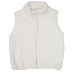 Gilet morbido bimba panna con zip