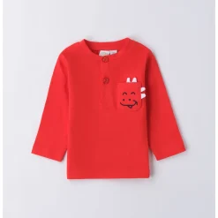 Girocollo ml rossa con taschino dino