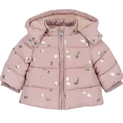 Giubbino con cappuccio staccabile e foglie oro – chicco