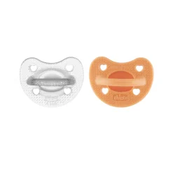 Gommotto silicone luxe 6-16m 2pz arancio/trasparente – chicco