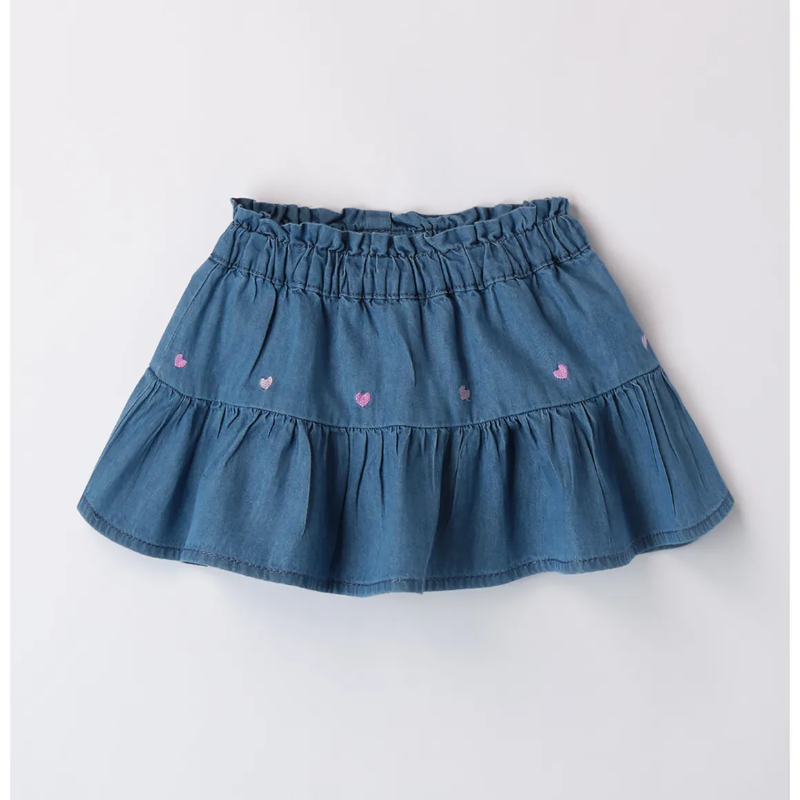 Gonna denim con cuori