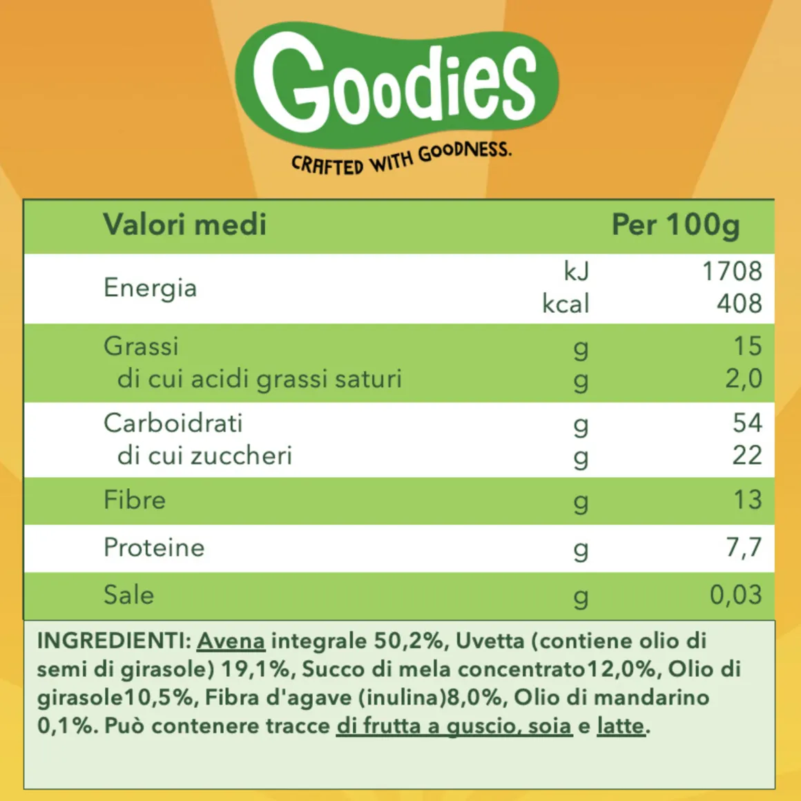 Goodies barrette mela mandarino 23g