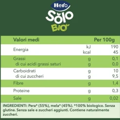 Hero baby omo pera e mela bio 6x120g