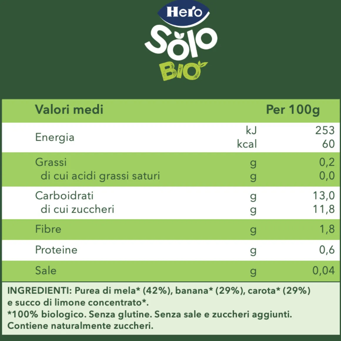 Hero baby pouch mela banana carota bio 100g