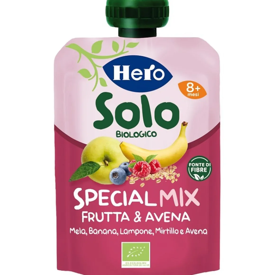 Hero solo pouch mix frutta e avena 8+ mesi