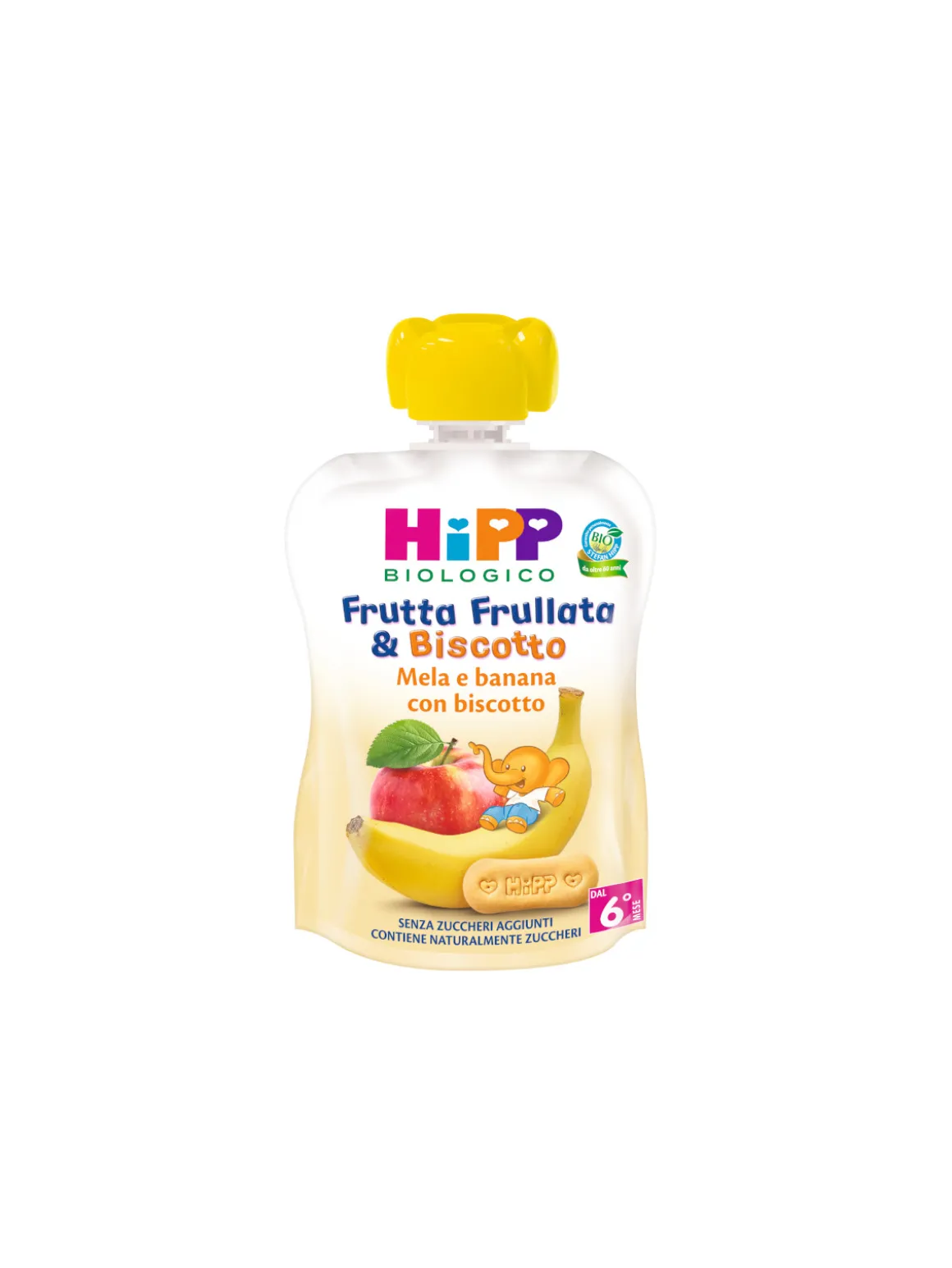 Hipp – frutta frullata & biscotto – mela e banana con biscotto 90 gr