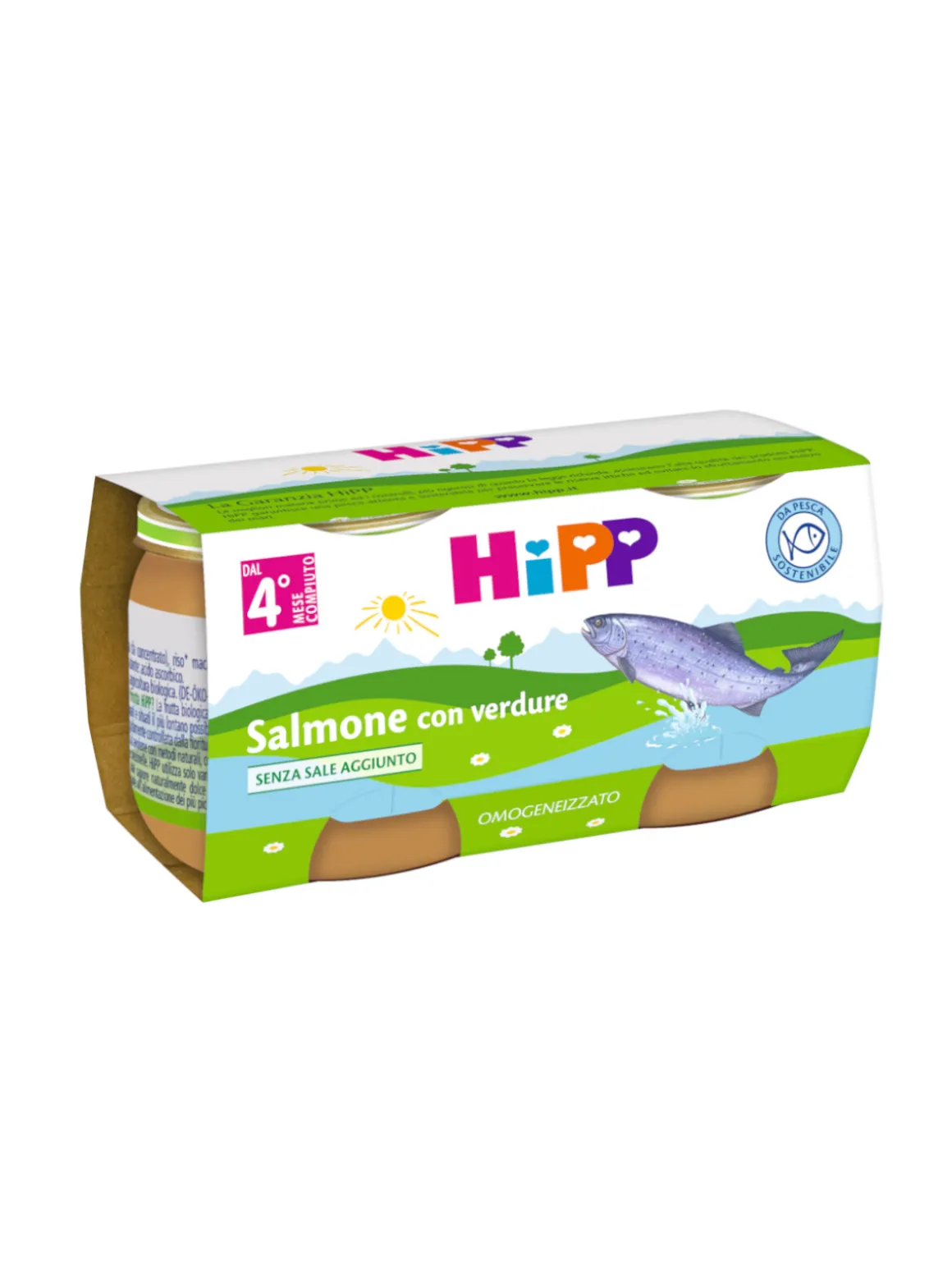 Hipp – omogeneizzato salmone con verdure 2x80g