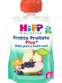Hipp frutta frullata plus + mela pera con frutti rossi con ferro 90g