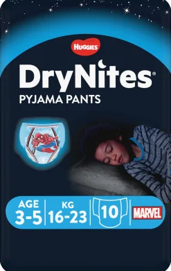 Huggies – drynites pacco singolo boy 3-5 anni (16-23 kg) tg.s – pz.10