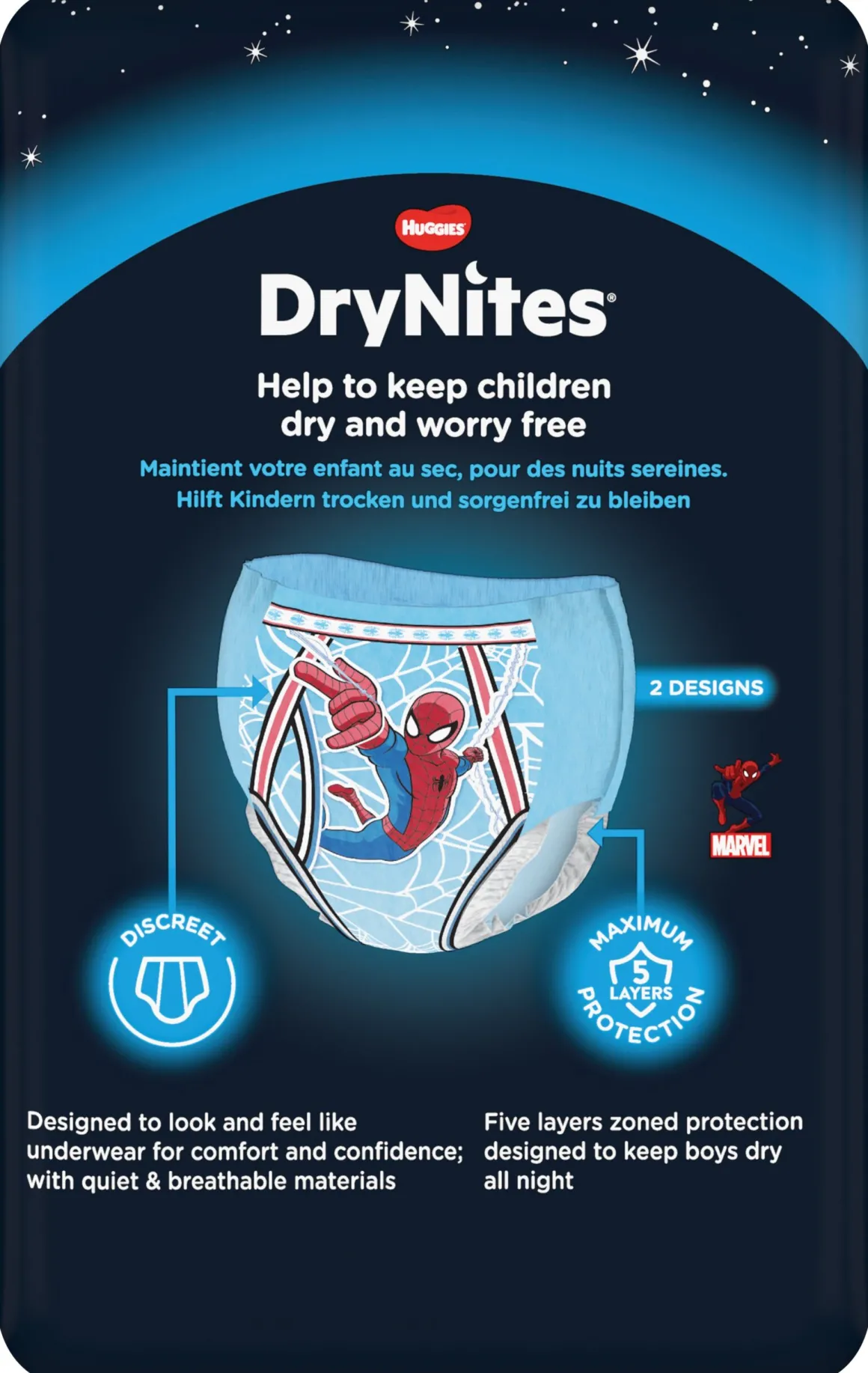 Huggies – drynites pacco singolo boy 3-5 anni (16-23 kg) tg.s – pz.10