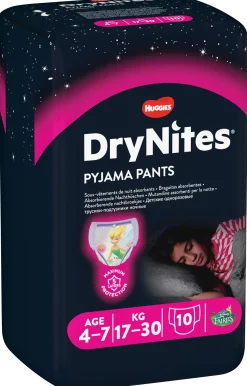 Huggies – drynites pacco singolo girl 4-7 anni (17-30 kg) tg.m – pz.10