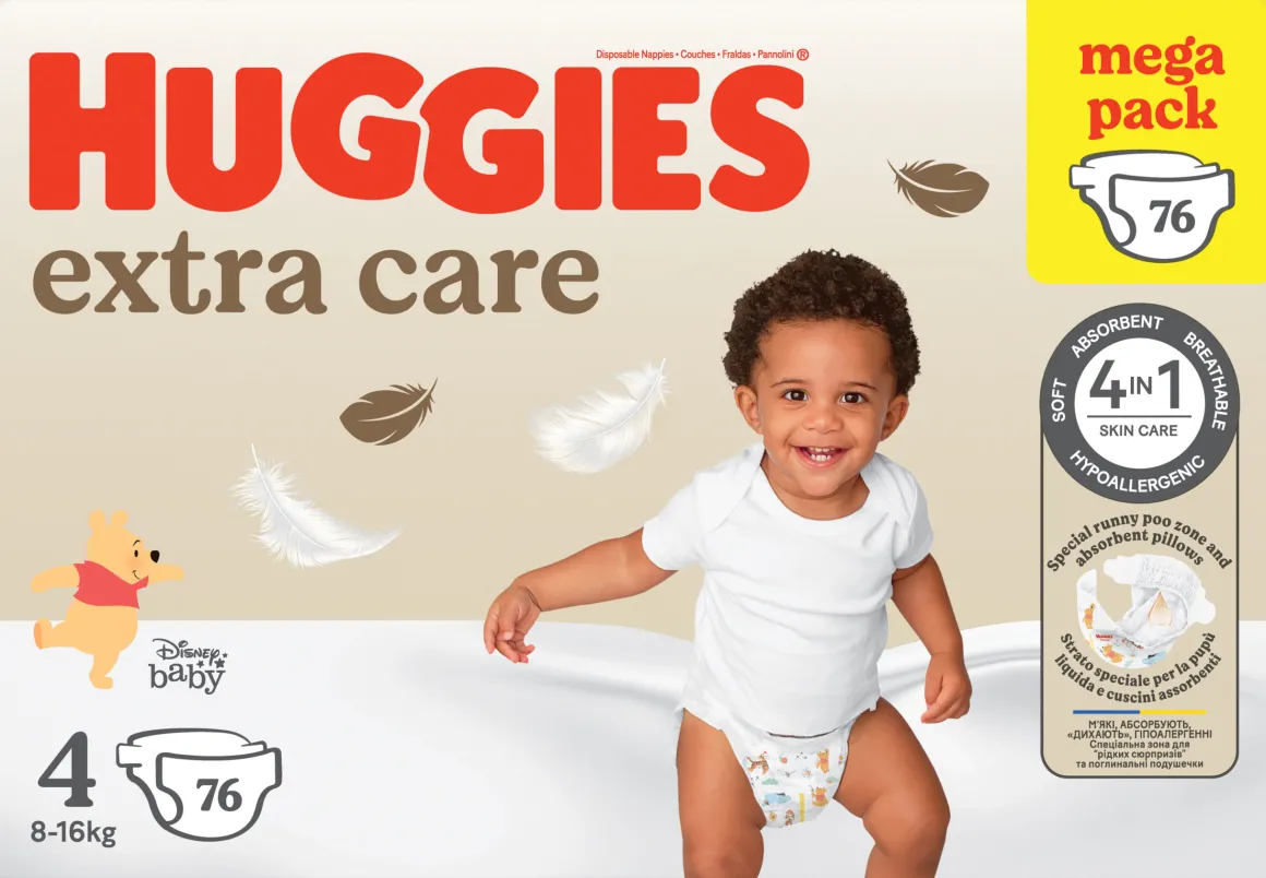 Huggies – extra care mega pack tg.4 – 76 pezzi