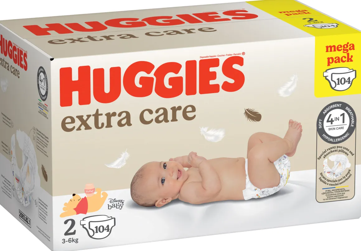 Huggies – extra care mega pack tg. 2 – 104 pezzi