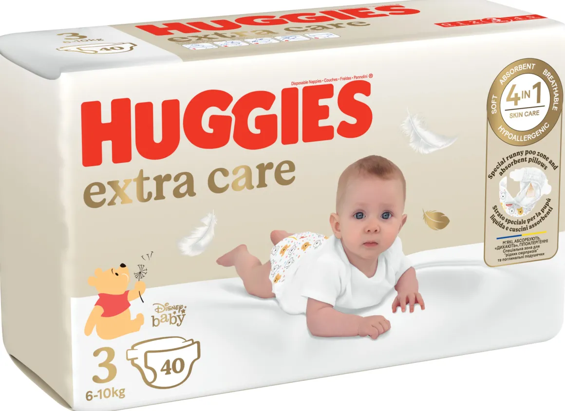 Huggies pannolini extra care grande tg. 3 (6-10 kg) – 40 pezzi
