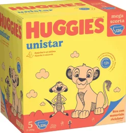 Huggies unistar mega pack tg.5 126 (42×3) pezzi