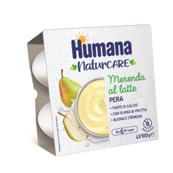 Humana merenda al latte pera 100gx4