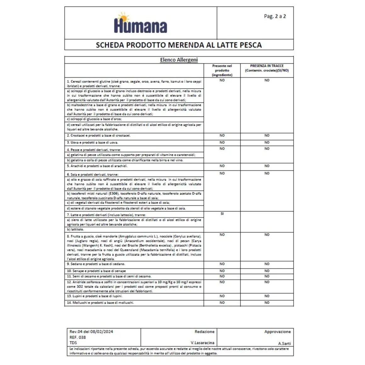 Humana merenda latte pesca 4x100gr