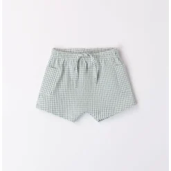 Ido short verde rigato goffrato