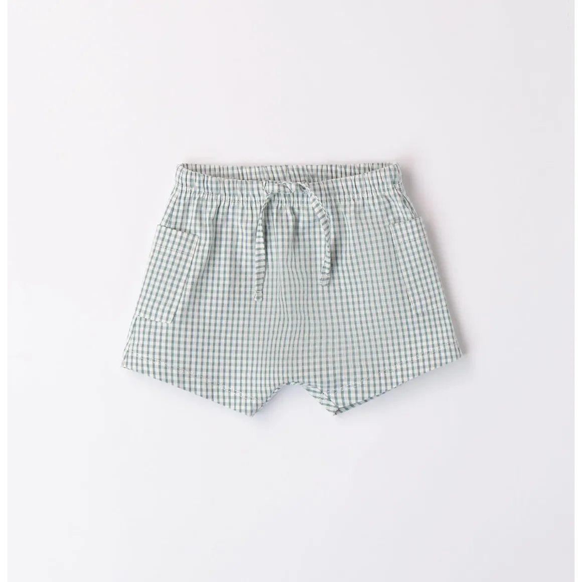 Ido short verde rigato goffrato