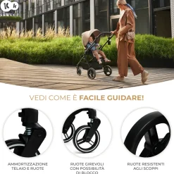 Kinderkraft passeggino 2in1 yoxi beige