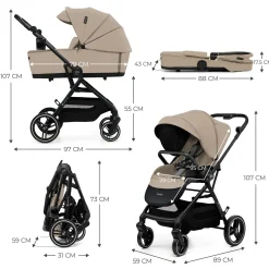 Kinderkraft passeggino 2in1 yoxi beige