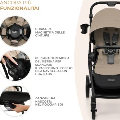 Kinderkraft passeggino 2in1 yoxi beige
