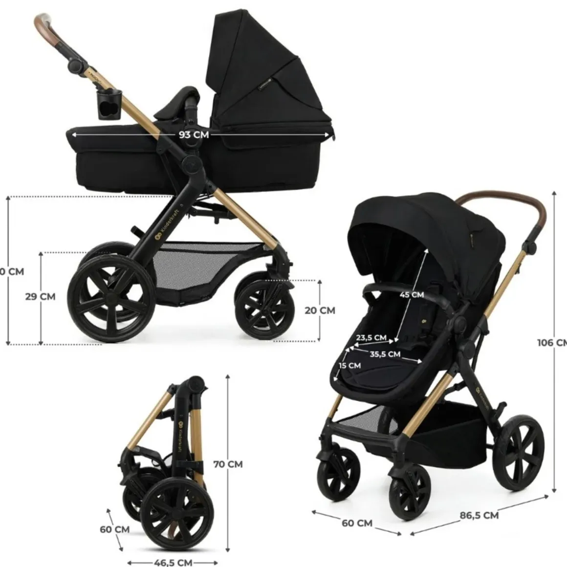 Kinderkraft trio moov 2 pure black