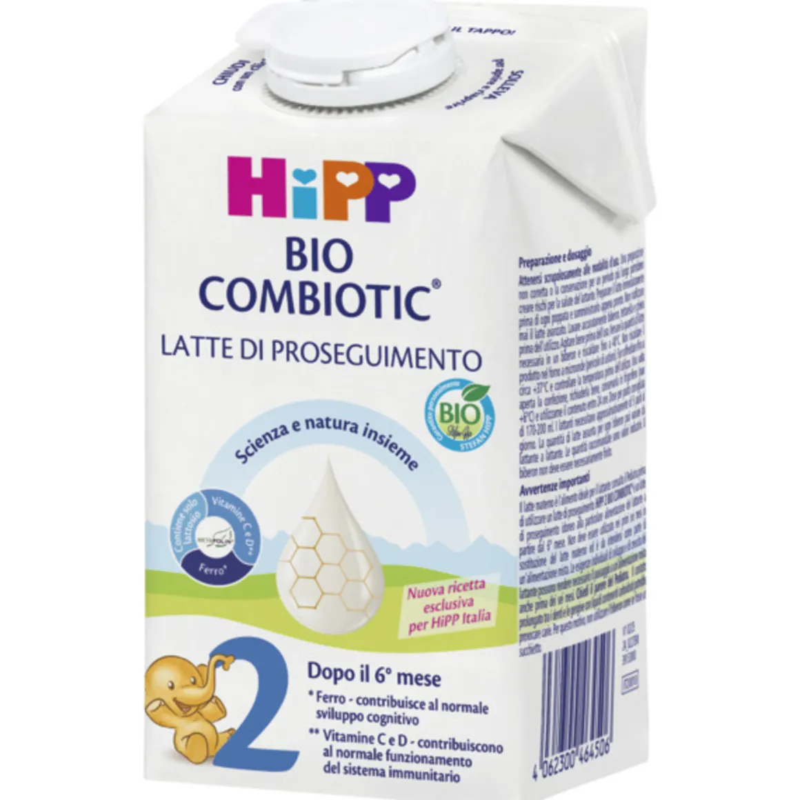Latte di proseguimento liquido bio combiotic® 2 – – 500 ml – hipp