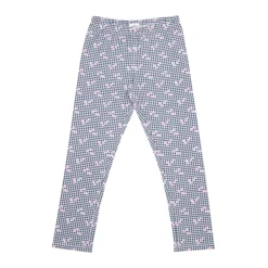 Legging bimba quadretti bianchi/neri stampati