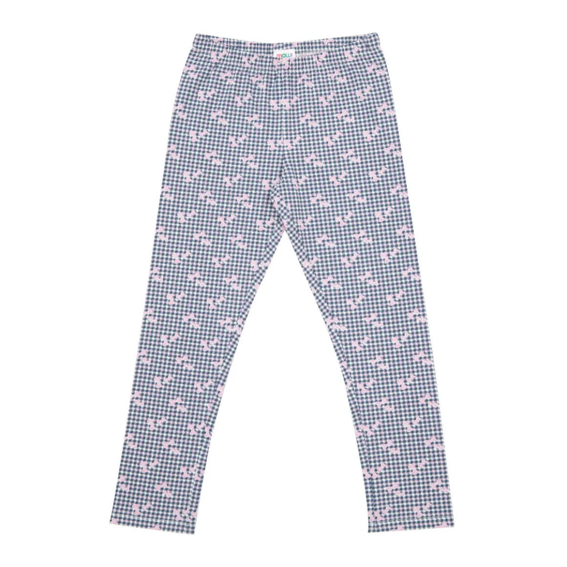 Legging bimba quadretti bianchi/neri stampati