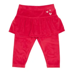 Legging ciniglia bimba rosso decorato