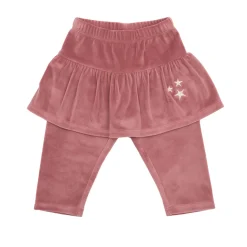 Legging ciniglia bimba rosa con balze