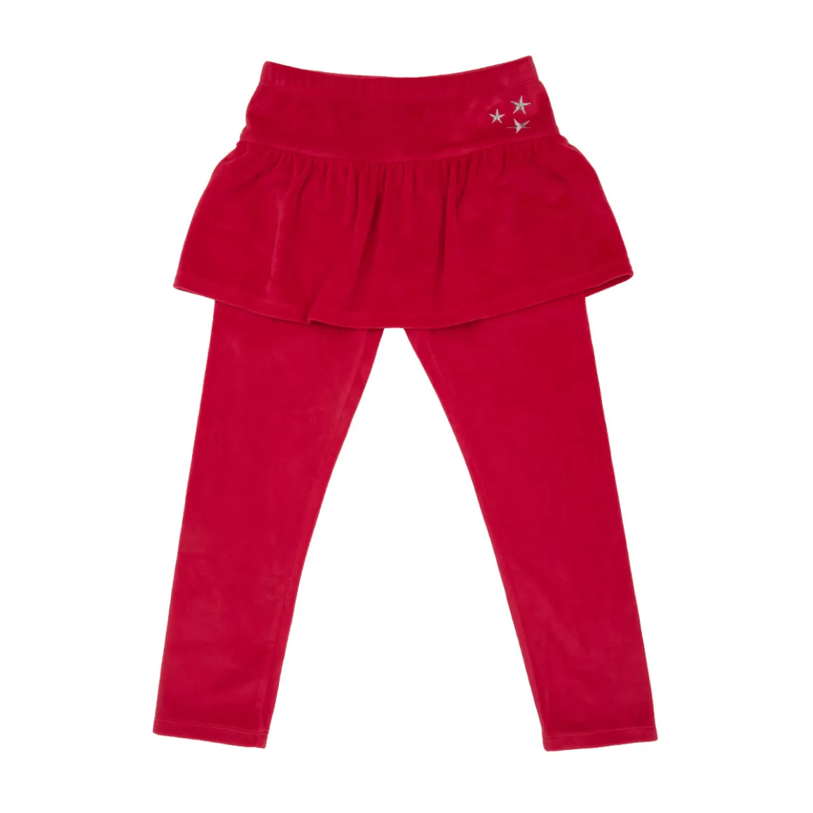 Legging ciniglia bimba rosso decorato