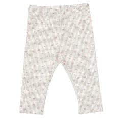 Legging felpato bimba beige trama a quadri