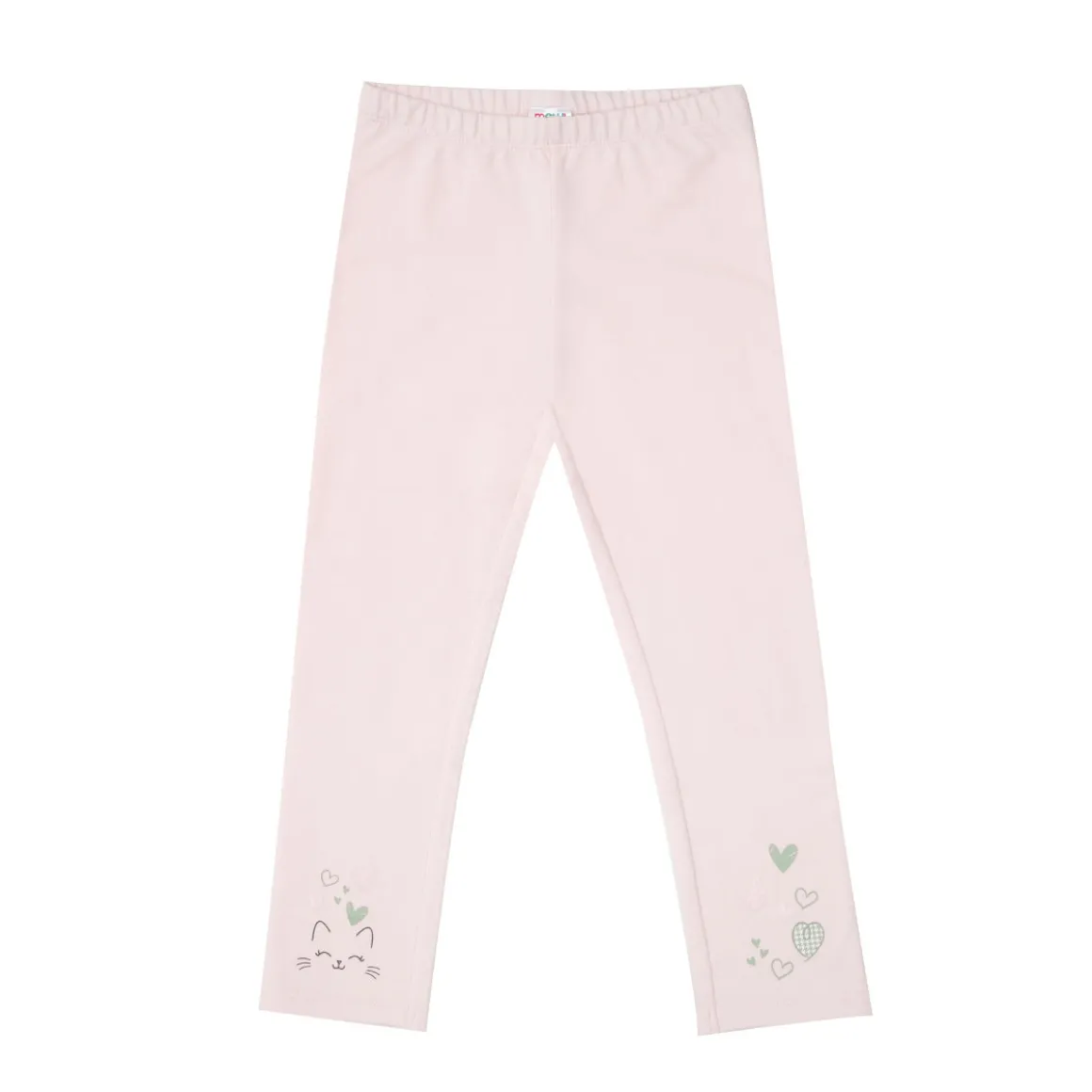 Legging stretch bimba rosa chiaro stampa piccola