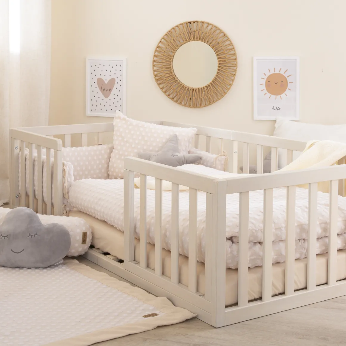 Lettino montessori 70×140 naturale sbiancato – roba