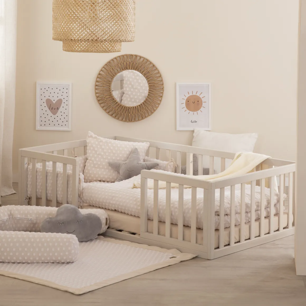 Lettino montessori 70×140 naturale sbiancato – roba