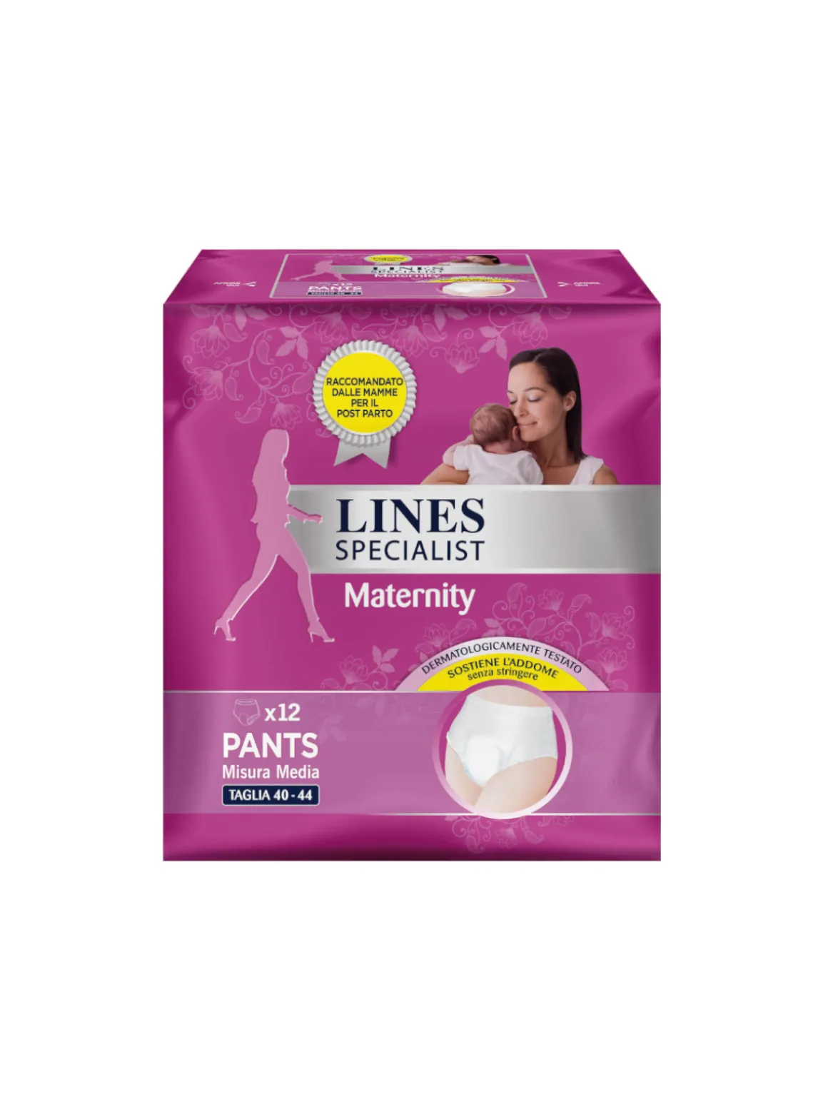 Lines specialist maternity mutandine assorbenti post parto misura media – 12 pz