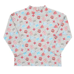 Lupetto interlock bimbo grigio chiaro stampato