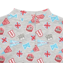 Lupetto interlock bimbo grigio chiaro stampato