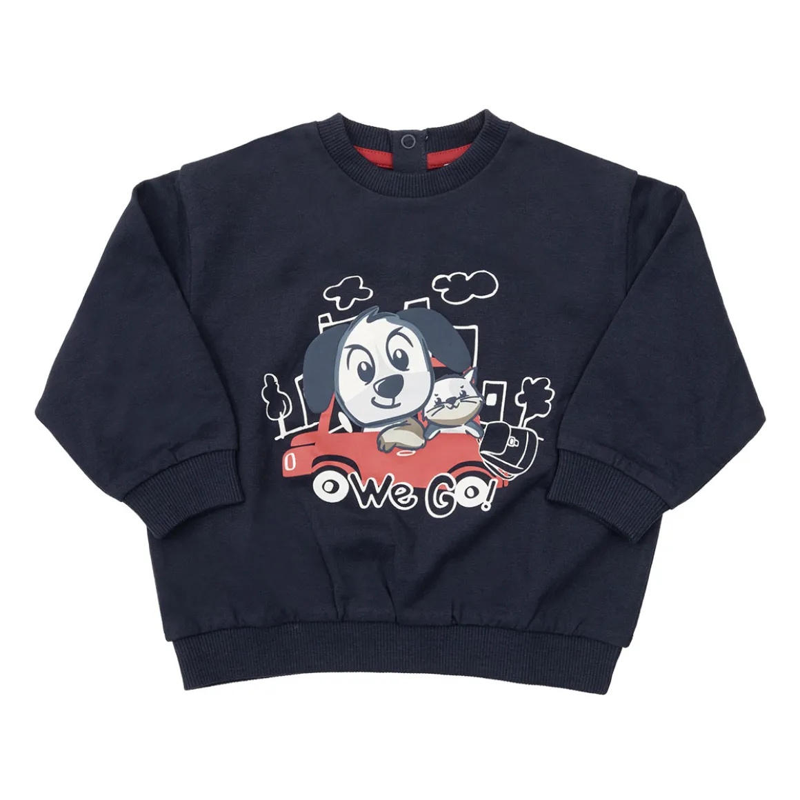 Maglia blu bimbo con stampa