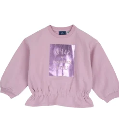 Maglia felpa rosa con arricciatura vita – chicco